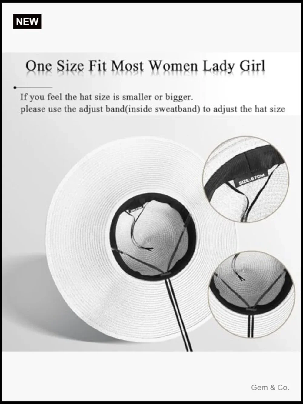 Wide Brim Straw Sun Hat UPF 50+ Foldable Floppy Beach Hat